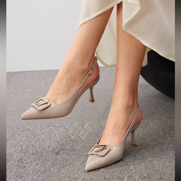 Elegant apricot Slingback Heels size 8 main image 5